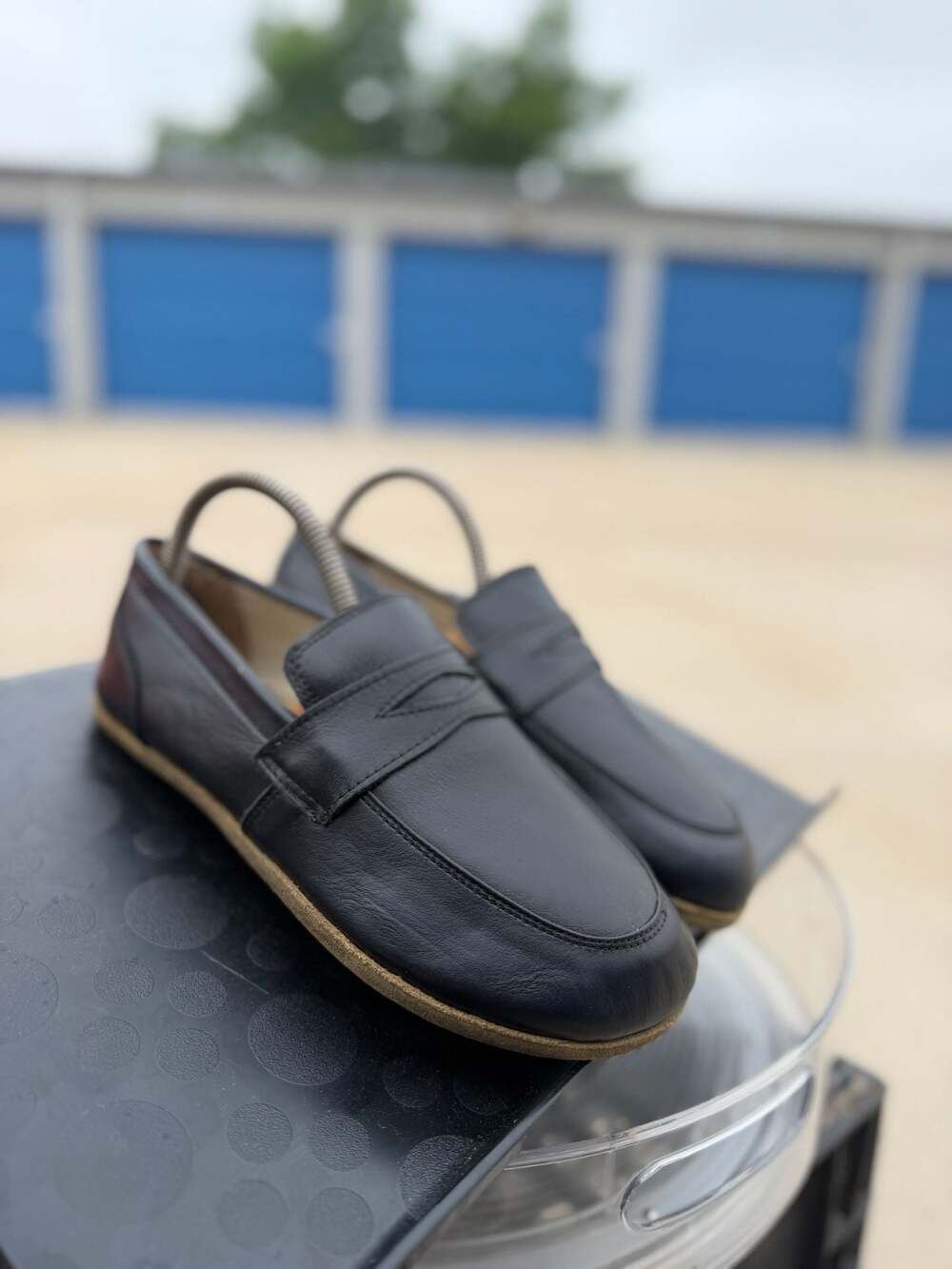 EH Handcrafted in Turkey Black Leather Penny Loafers Size 39